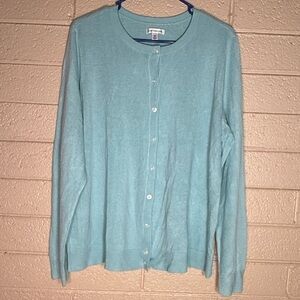 Croft & Barrow women Aqua Cardigan Sweater
